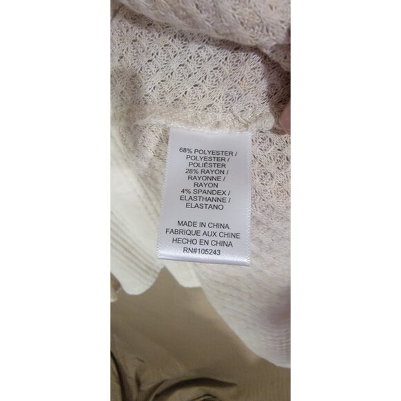 Bobeau Womens Large Relaxed Cowl Neck Sweater Waffle Knit Asymmetrical Swing Hem - Picture 5 of 5